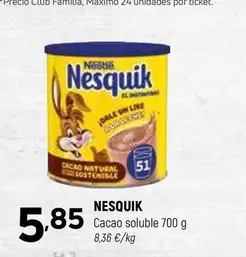 Oferta de Nesquik - Cacao Soluble por 5,85€ en Coviran