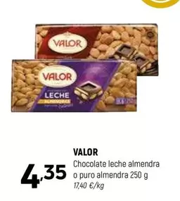 Oferta de Valor - Chocolate Leche Almendra O Puro Almendra por 4,35€ en Coviran