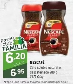 Oferta de Nescafé - Café Soluble Natural O Descafeinado por 6,95€ en Coviran