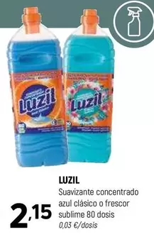 Oferta de Luzil - Suavizante Concentrado Azul Dásico O Frescor Sublime por 2,15€ en Coviran