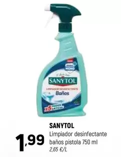 Oferta de Sanytol - Limpiador Desinfectante Banos Pistola por 1,99€ en Coviran