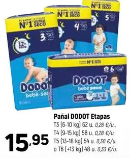 Oferta de Dodot - Panal Etapas por 15,95€ en Coviran