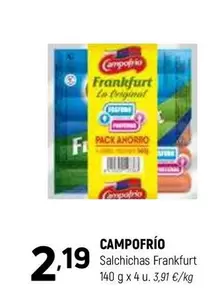 Oferta de Campofrío - Salchichas Frankfurt por 2,19€ en Coviran