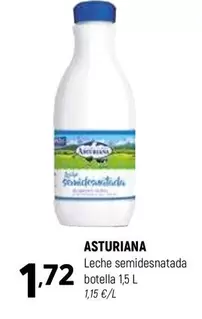 Oferta de La Asturiana - Leche Semidesnatada por 1,72€ en Coviran