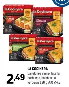 Oferta de La Cocinera - Canelones Carne, Lasaña Barbacoa, Boloñesa O Verduras por 2,49€ en Coviran