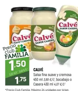 Oferta de Calvé - Salsa Fina Suave Y Cremosa por 1,75€ en Coviran