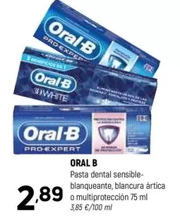 Oferta de Oral B - Pasta Dental Sensible-blanqueante,blancura Artica O Multiproteccion por 2,89€ en Coviran