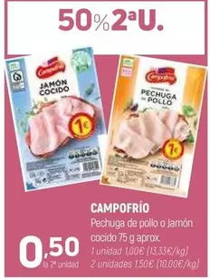 Oferta de Campofrío - Pechuga De Pollo O Jamon Cocido por 0,5€ en Coviran