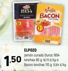 Oferta de Elpozo - Jamón Curado Duroc 1954 Lonchas por 1,5€ en Coviran