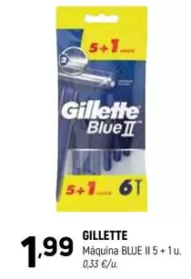 Oferta de Gillette - Maquina Blue II 5 + 1 por 1,99€ en Coviran