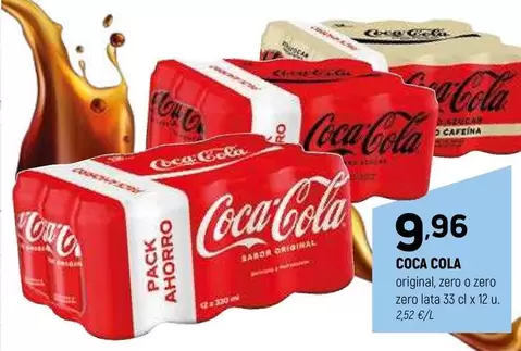 Oferta de Coca-Cola - Original, Zero O Zero Zero por 9,96€ en Coviran