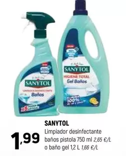 Oferta de Sanytol - Limpiador Desinfectante Banos Pistola por 1,99€ en Coviran