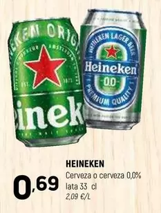 Oferta de Heineken - Cerveza O Cerveza 0,0% por 0,69€ en Coviran