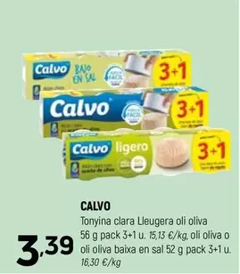 Oferta de Calvo - Tonyina Clara Lleugera Oli Oliva por 3,39€ en Coviran