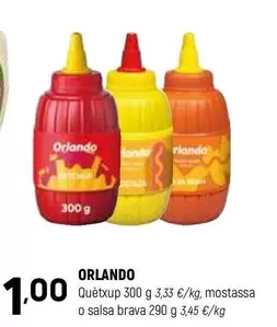 Oferta de Orlando - Quetxup O Salsa Brava por 1€ en Coviran