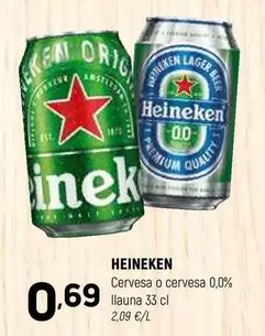 Oferta de Heineken - Cervesa O Cervesa 0,0% Llauna por 0,69€ en Coviran