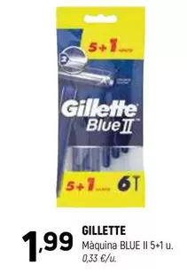 Oferta de Gillette - Maquina Blue Ii 5+1 U. por 1,99€ en Coviran