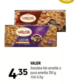 Oferta de Valor - Xocolata Llet Ametlla O Pura Ametlla por 4,35€ en Coviran