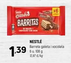 Oferta de Nestlé - Barreta Galeta I Xocolata por 1,39€ en Coviran