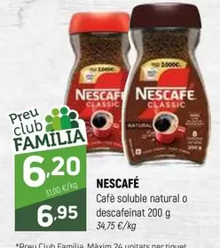 Oferta de Nescafé - Café Soluble Natural O Descafeinat por 6,2€ en Coviran