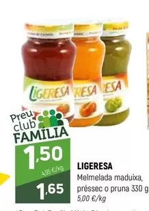 Oferta de Ligeresa - Melmelada Maduixa, Préssec O Pruna por 1,5€ en Coviran