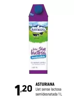 Oferta de La Asturiana - Llet Sense Lactosa Semidesnatada por 1,2€ en Coviran