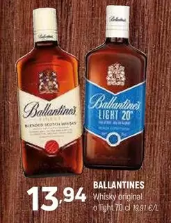 Oferta de Ballantine's - Whisky Original O Light por 13,94€ en Coviran