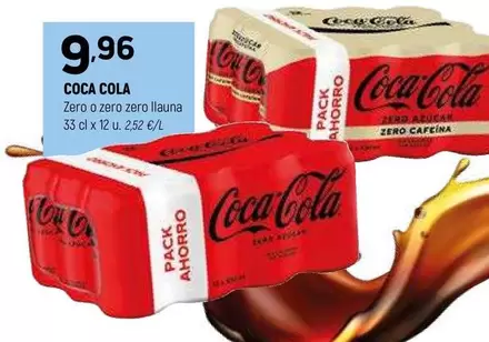 Oferta de Coca-Cola - Zero O Zero Zero por 9,96€ en Coviran