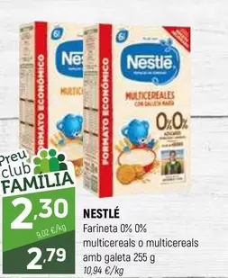 Oferta de Nestlé - Farineta 0% 0% Multicereals O Multicereals Amb Geleta por 2,79€ en Coviran