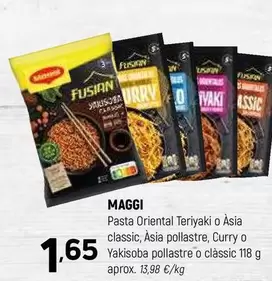 Oferta de Maggi - Pasta Oriental Teriyaki O Asia Classic, Ásia Pollastre, Curry O Yakisoba Pollastre O Classic por 1,65€ en Coviran