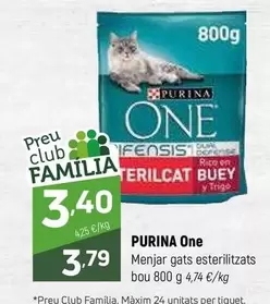 Oferta de Purina - One Menjar Gats Esterilitzats Bou por 3,79€ en Coviran