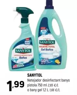 Oferta de Sanytol - Netejador Desinfectant Banys Pistola por 1,99€ en Coviran