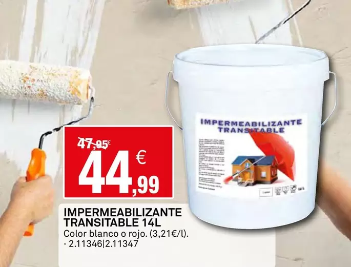 Oferta de Impermeabilizante Transitable 14l por 44,99€ en Bricoking