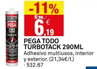 Oferta de Pega Todo Turbotack 290Ml por 6,19€ en Bricoking