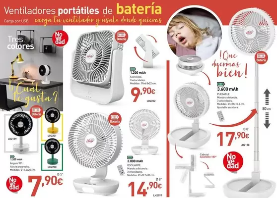 Oferta de Ventiladores Portátiles De Batería por 7,9€ en Mi Bricolaje