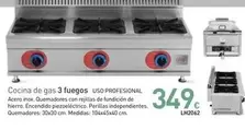 Oferta de Cocina De Gas 3 Fuegos por 349€ en Mi Bricolaje