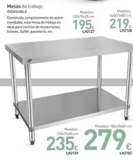 Oferta de Mesas De Trabajo Inoxidable por 219€ en Mi Bricolaje