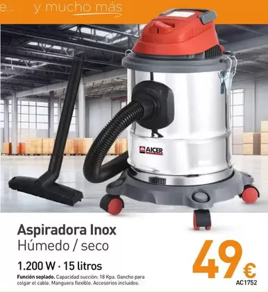 Oferta de Aicer - Aspiradora Inox por 49€ en Mi Bricolaje
