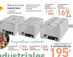 Oferta de Baños De María Industriales por 149€ en Mi Bricolaje