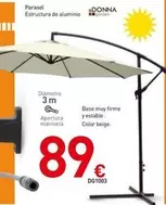 Oferta de Donna - Parasol Estructura De Aluminio  por 89€ en Mi Bricolaje