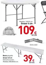 Oferta de Banco Plegable Grosof 35 Cm por 109€ en Mi Bricolaje