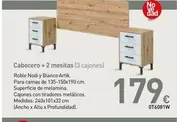 Oferta de Cabecero + 2 Mesitas por 179€ en Mi Bricolaje