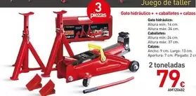 Oferta de Gato Hidraulico + Caballetes + Atornillac por 79€ en Mi Bricolaje