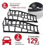 Oferta de Set 2 Rampas Elevadoras 1 Ton Cada Rampa por 129€ en Mi Bricolaje