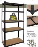 Oferta de 5 Estantes Agglomerado por 35€ en Mi Bricolaje