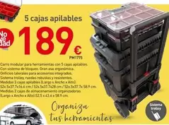 Oferta de 5 Cajas Apilables por 189€ en Mi Bricolaje
