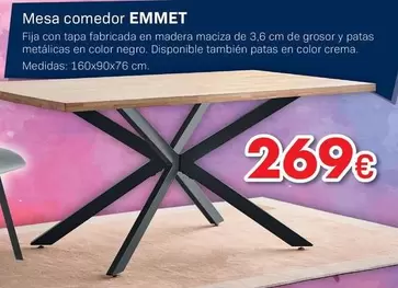 Oferta de Mesa Comedor Emmet por 269€ en Tifón Muebles