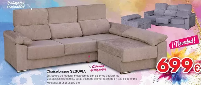 Oferta de Chaiselongue Segovia por 699€ en Tifón Muebles