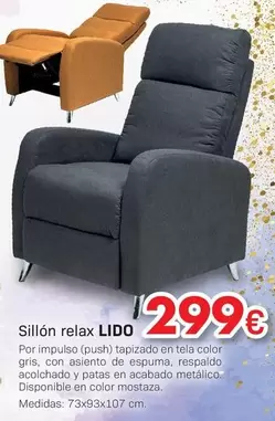 Oferta de Sillón Relax Lido por 299€ en Tifón Muebles