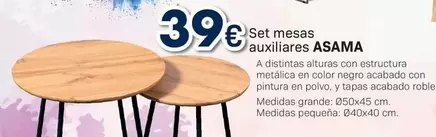 Oferta de Set Mesas Auxiliares Asama por 39€ en Tifón Muebles